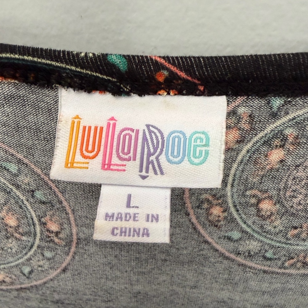 LuLaRoe Black Maxi Dress with Multicolor Medallion Print - Picture 3 of 5